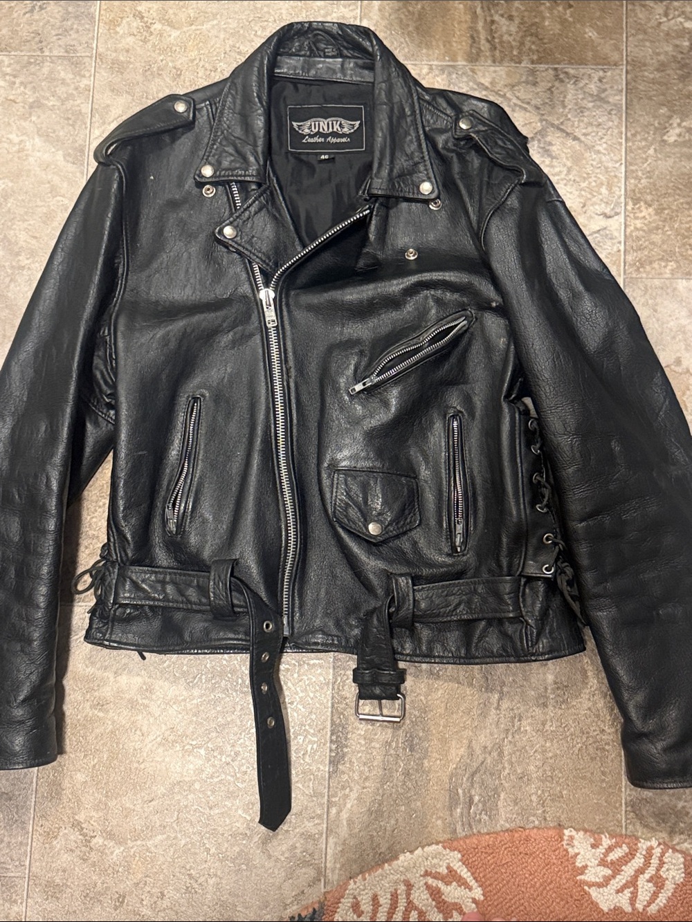 Vintage Unik Leather Apparel Leather Motorcycle Jacket